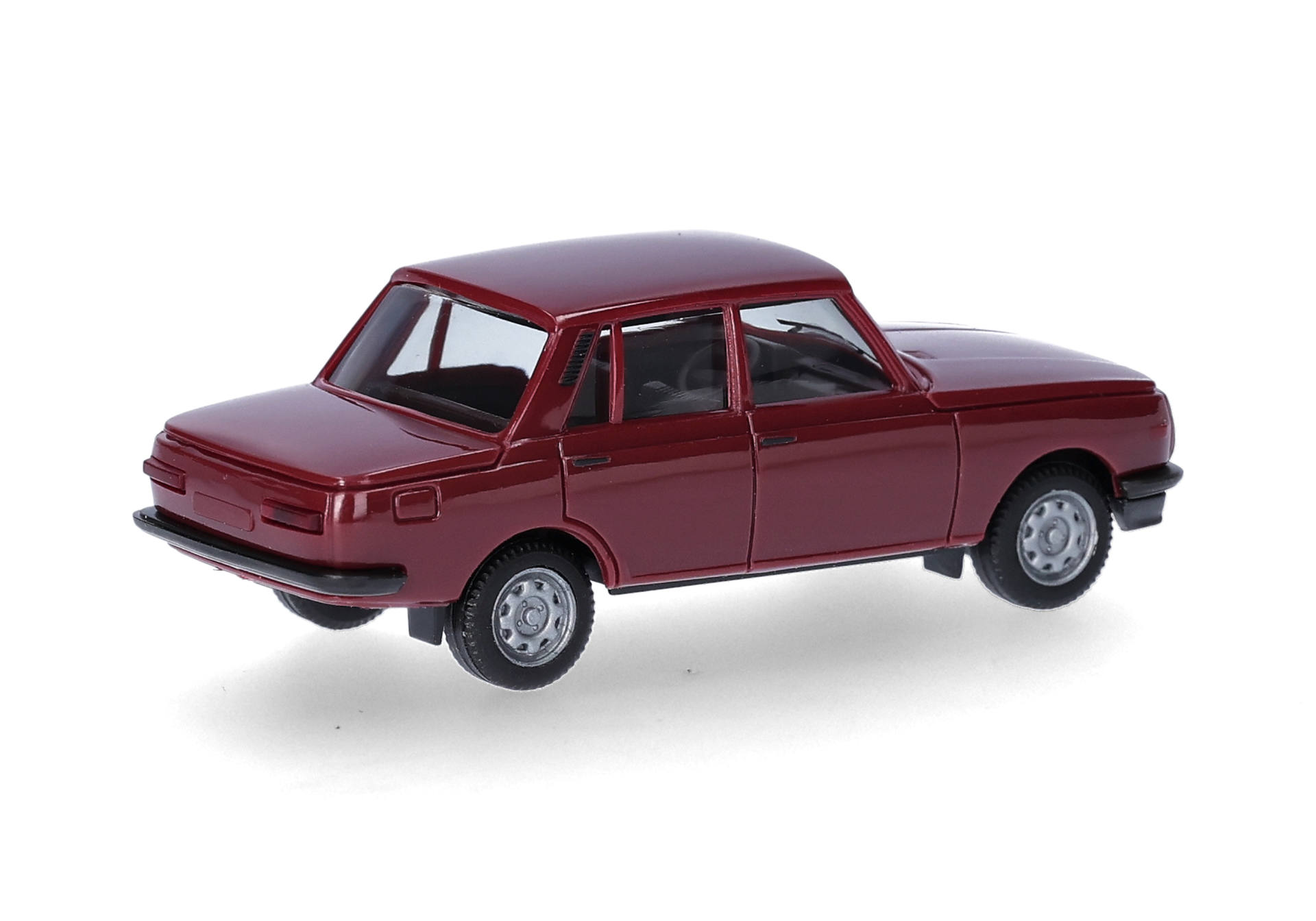 toy car, sedan, maroon, metallic, four-door