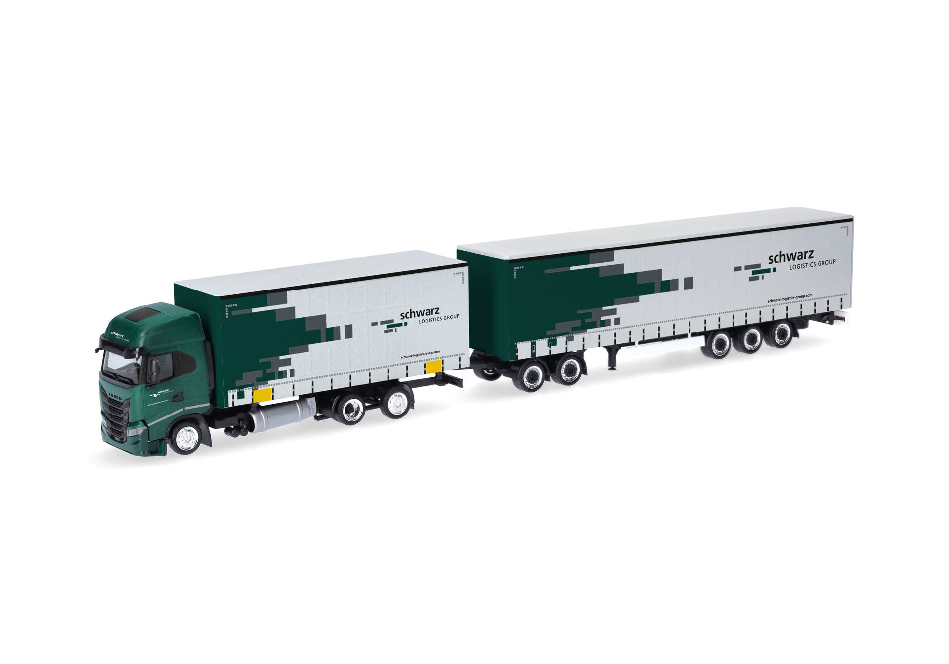 Iveco S-Way Gardinenplanen-Hängerzug (Lang-LKW) "Spedition Schwarz"