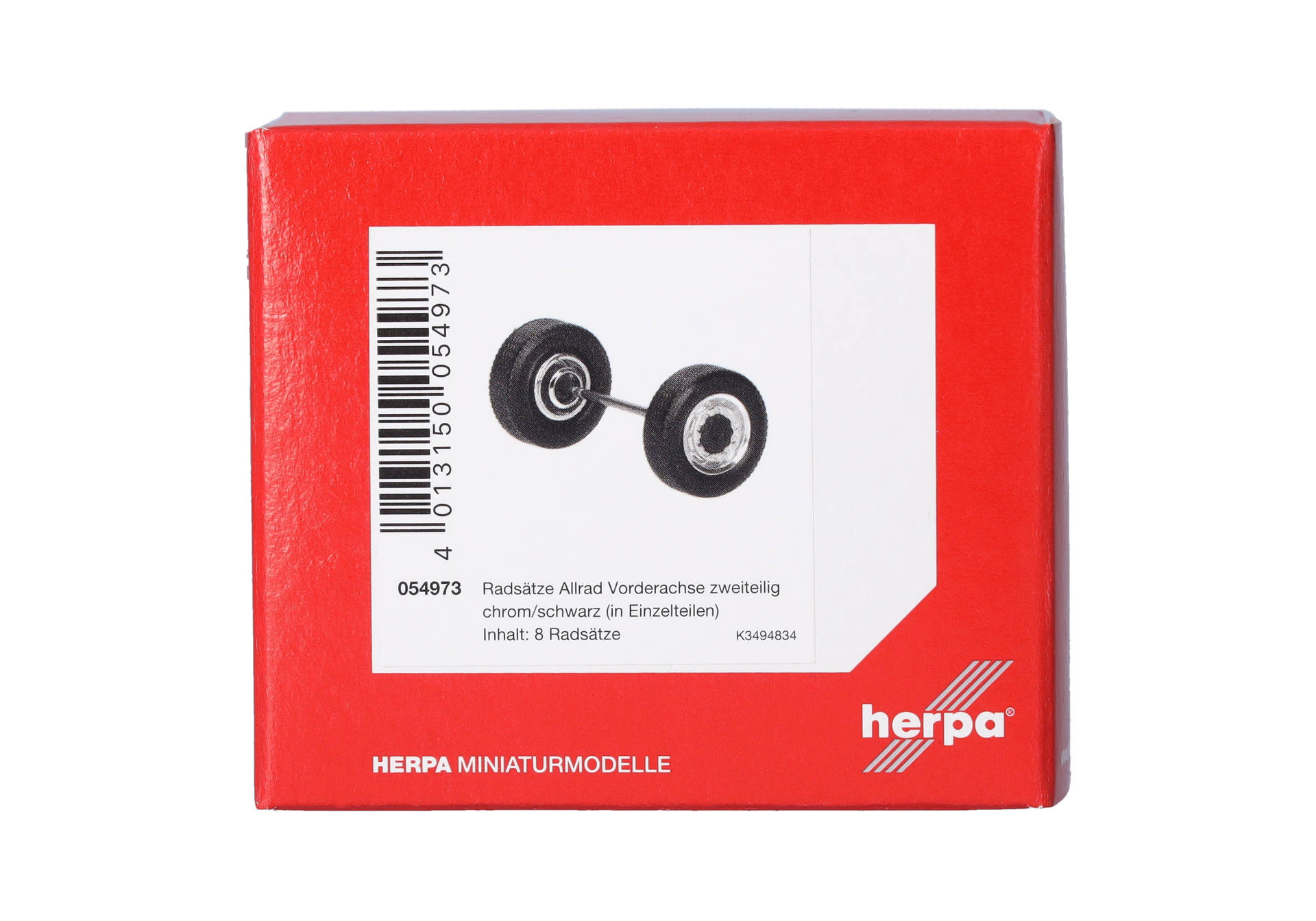 Zubehör: Radsätze Allrad Vorderachse zweiteilig, chrom/schwarz (8 Radsätze in Einzelteilen)