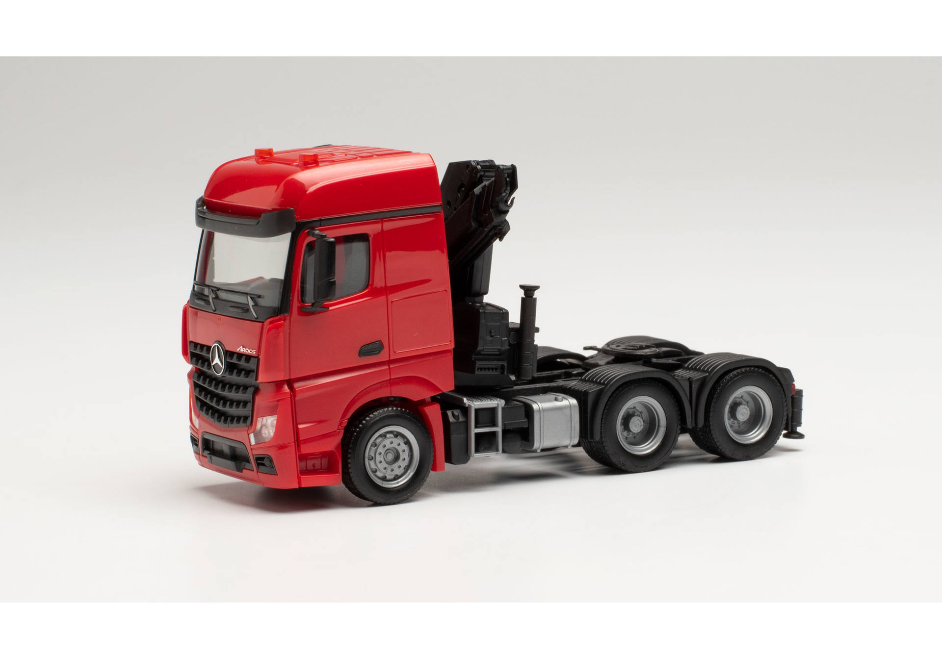 Mercedes-Benz Arocs 6x4 tractor with crane, red