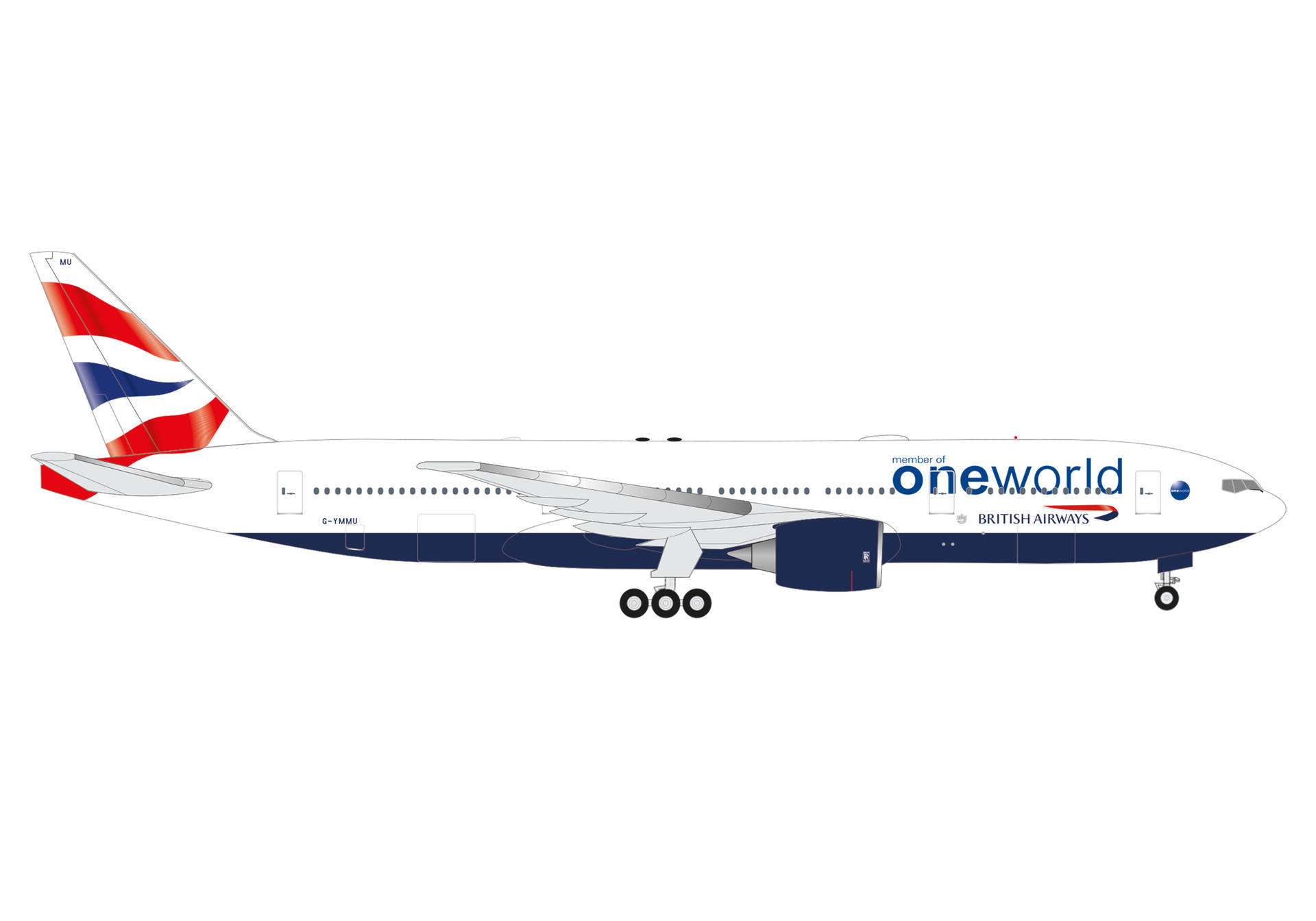 airplane, Boeing, jetliner, British Airways, side view