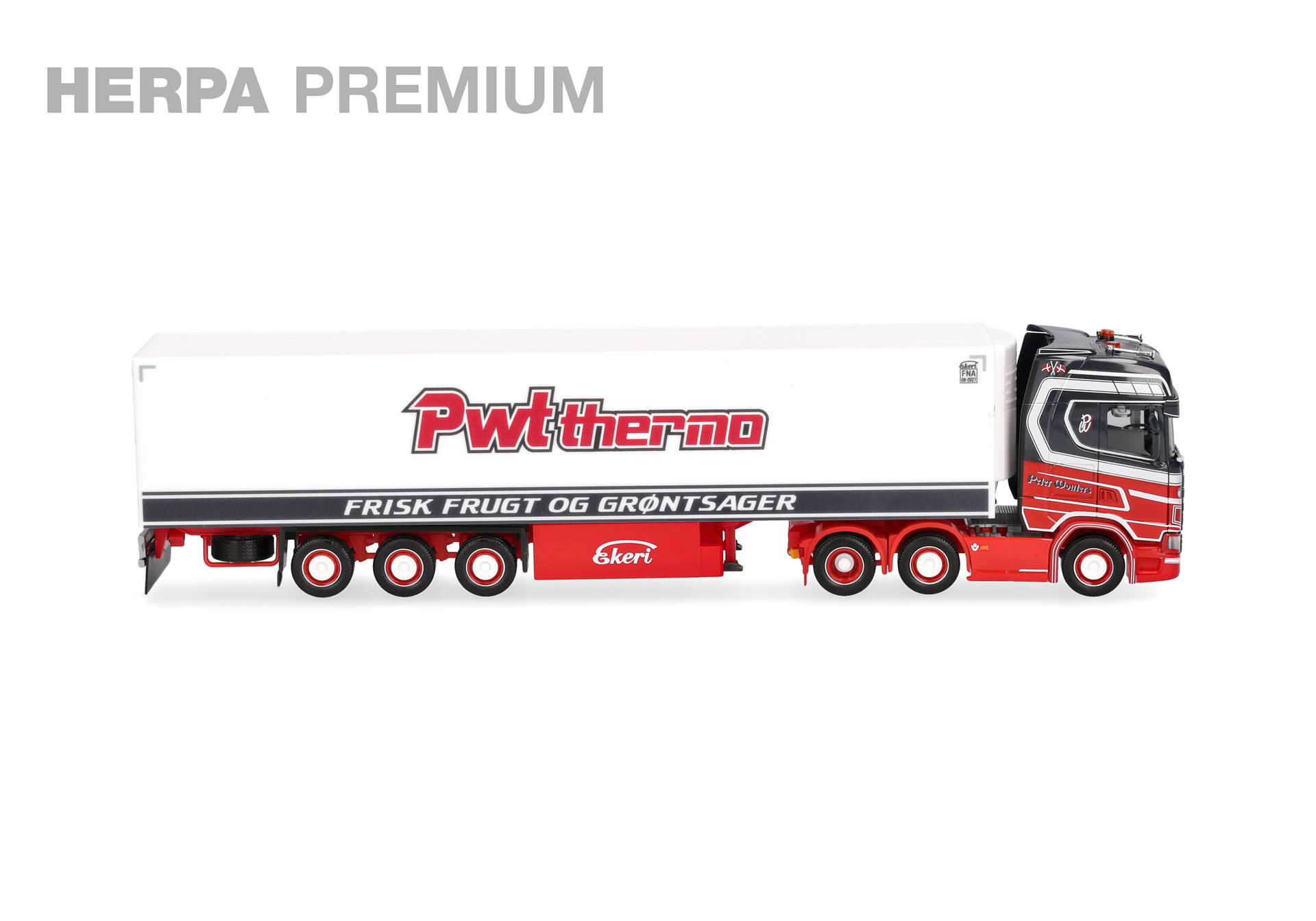 truck, semi-trailer, lorry, red truck, trailer