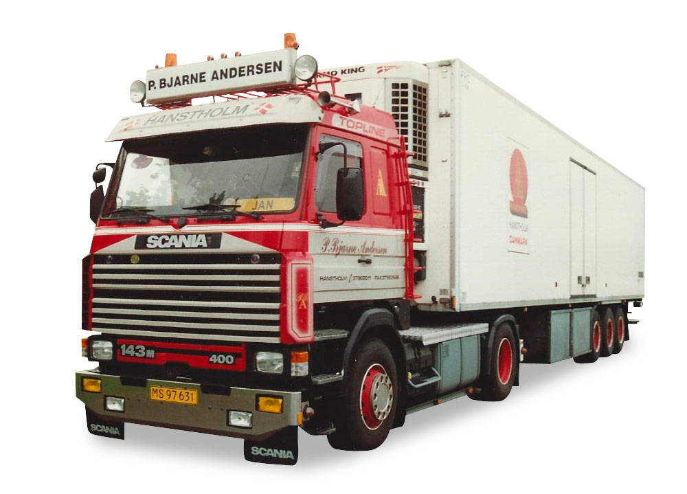 Scania 143 refrigerated semitrailer "P.B. Anderson"