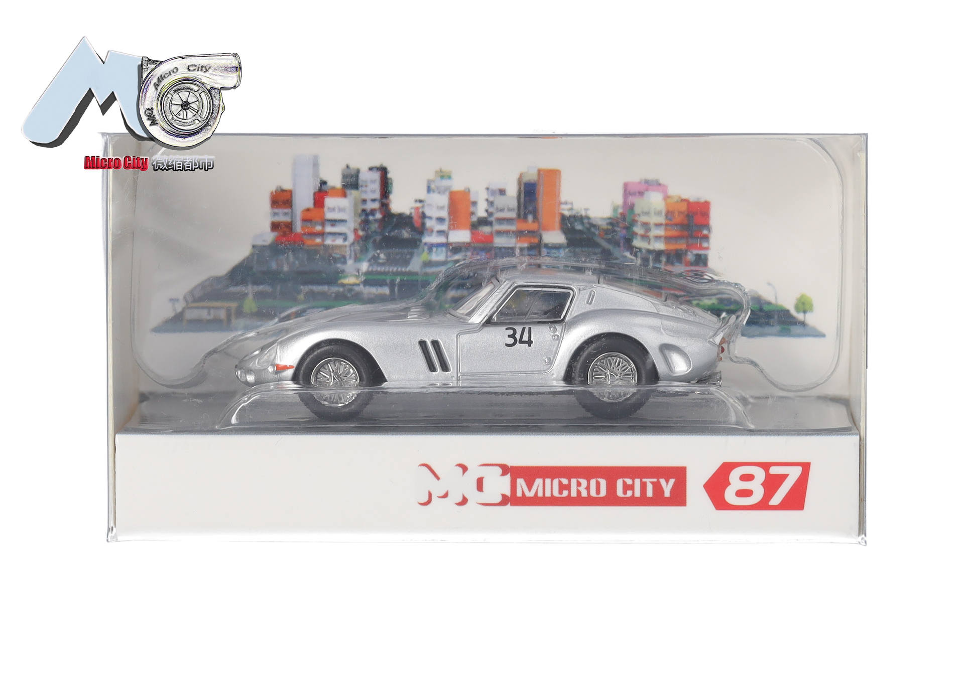 Diecast-Auto, Modellauto, Silber, Rennwagen, Nummer 34