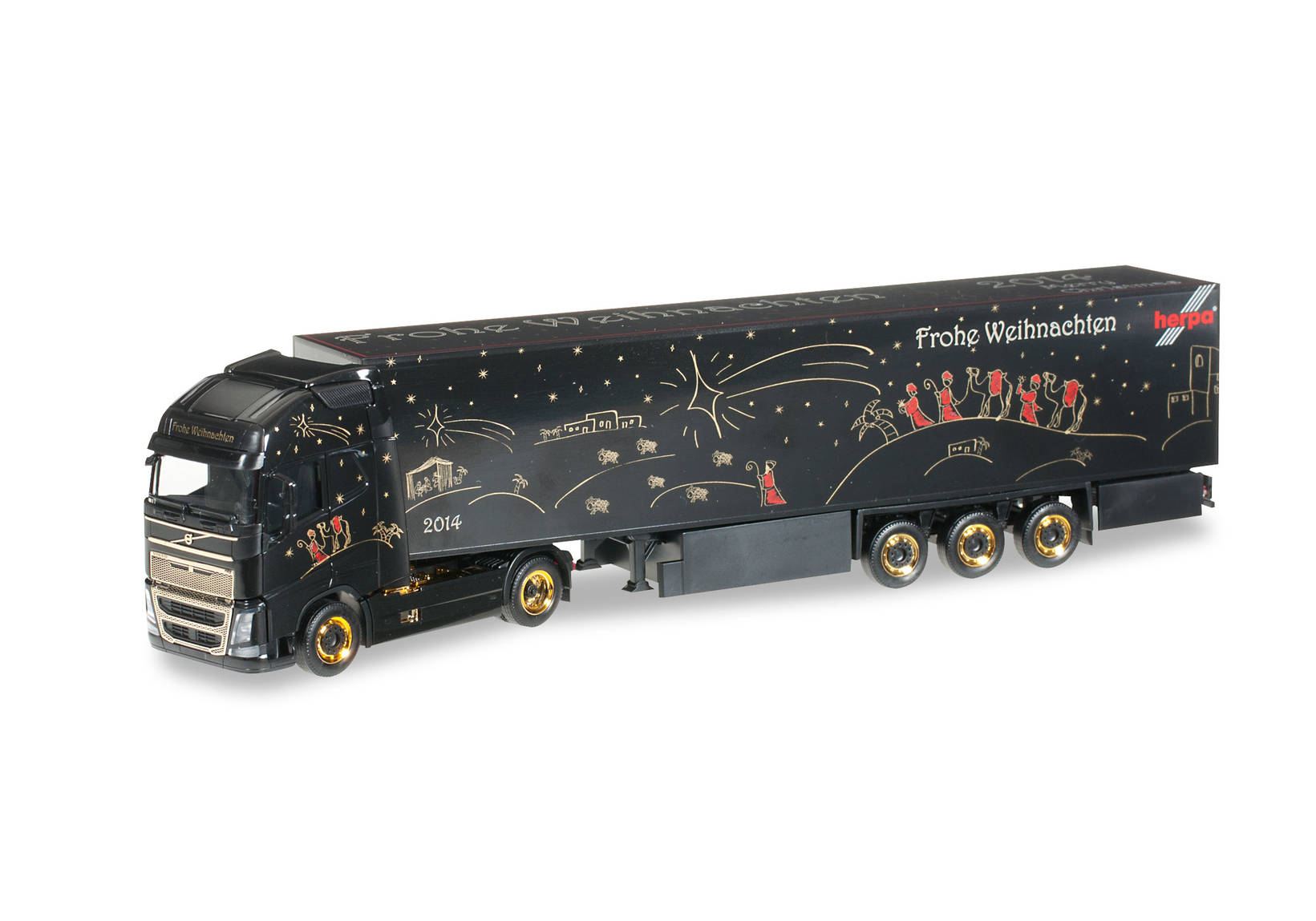 Volvo FH Gl. XL box semitrailer "Herpa Weihnachtstruck 2014"
