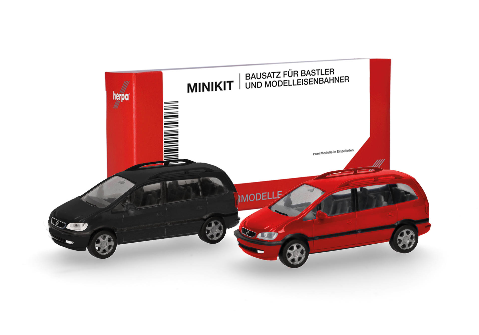 Herpa MiniKit: Opel Zafira, schwarz und rot (2 Stück)