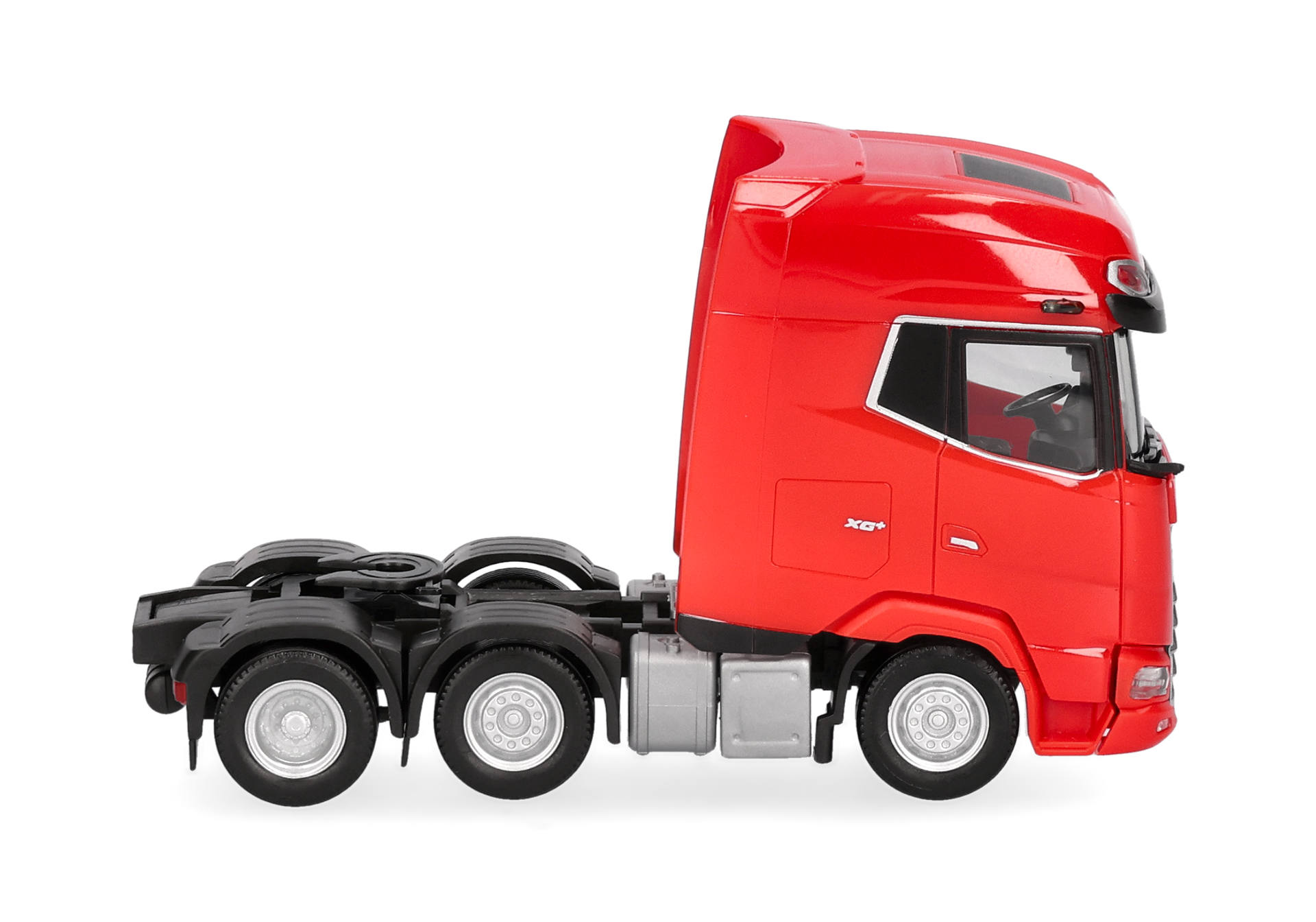 truck, tractor, semi-truck, red, model