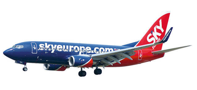 Sky Europe Boeing 737-700. This item comes / came in Wooster branded packaging.