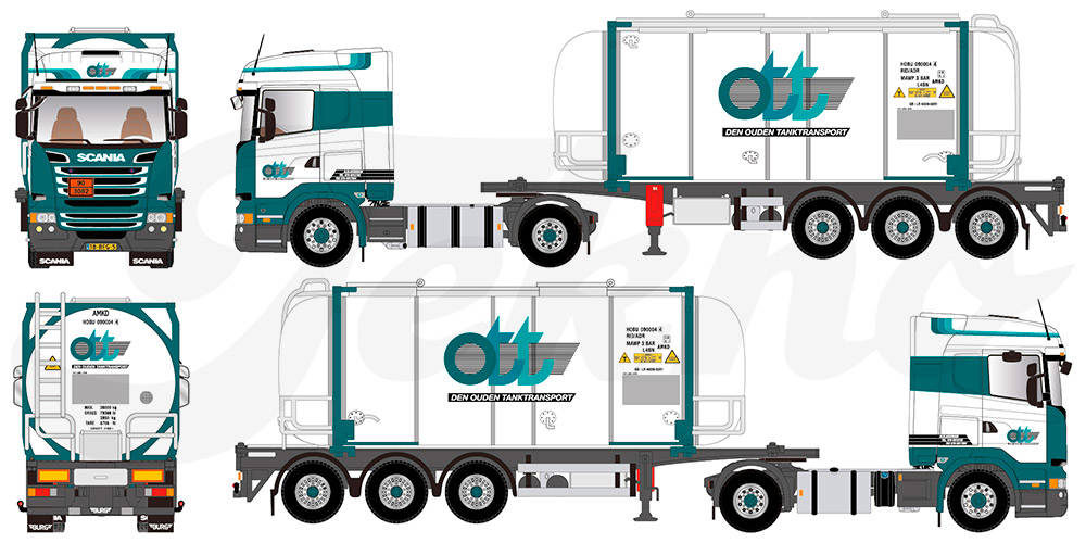 Scania R Swapcontainer semitrailer "Den Ouden"
