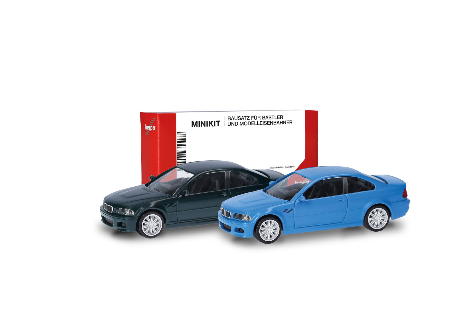 Herpa MiniKit: BMW M3 Coupé (E46), set of 2, dark green/bavarian blue