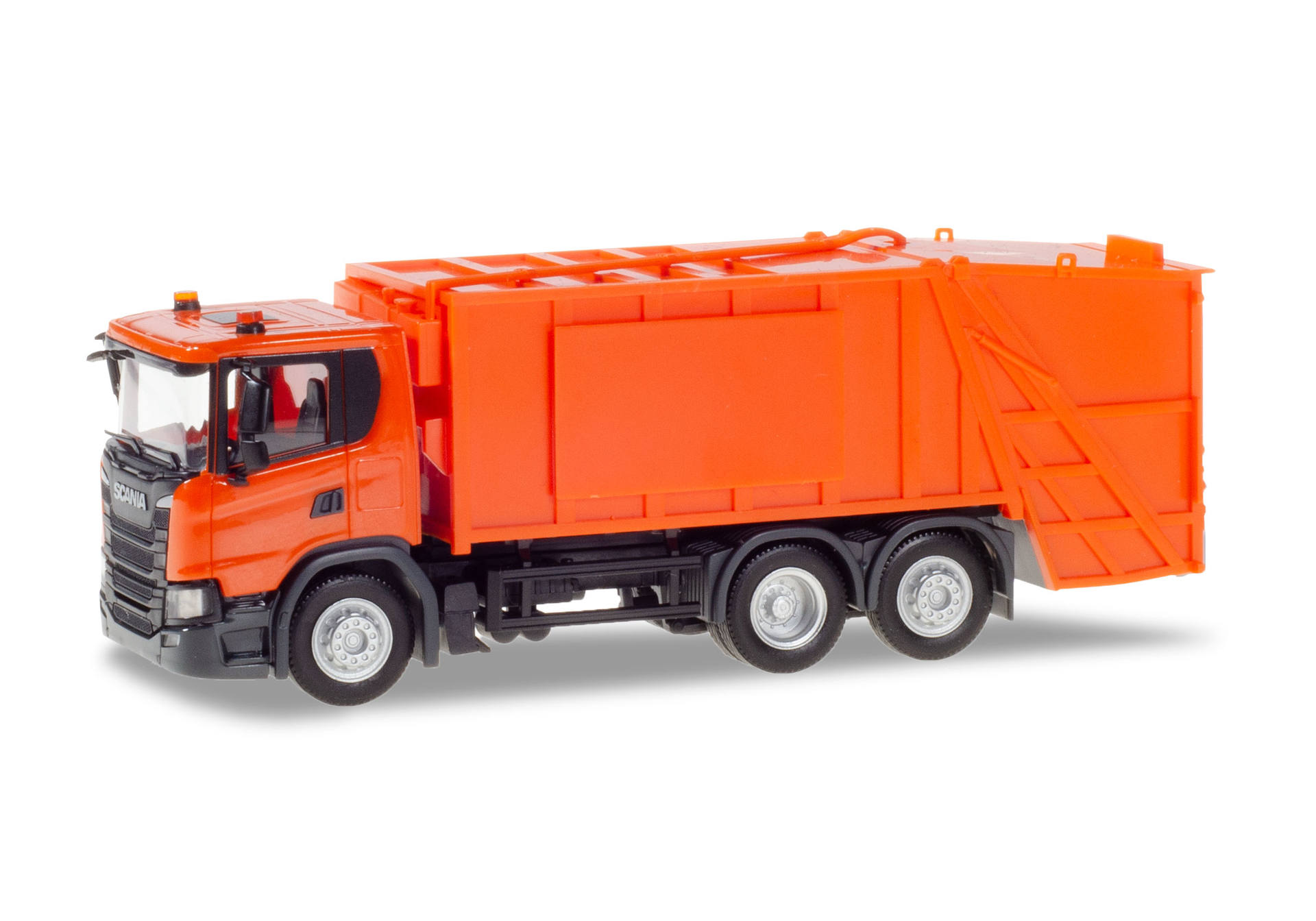 Scania CG 17 garbage truck, orange