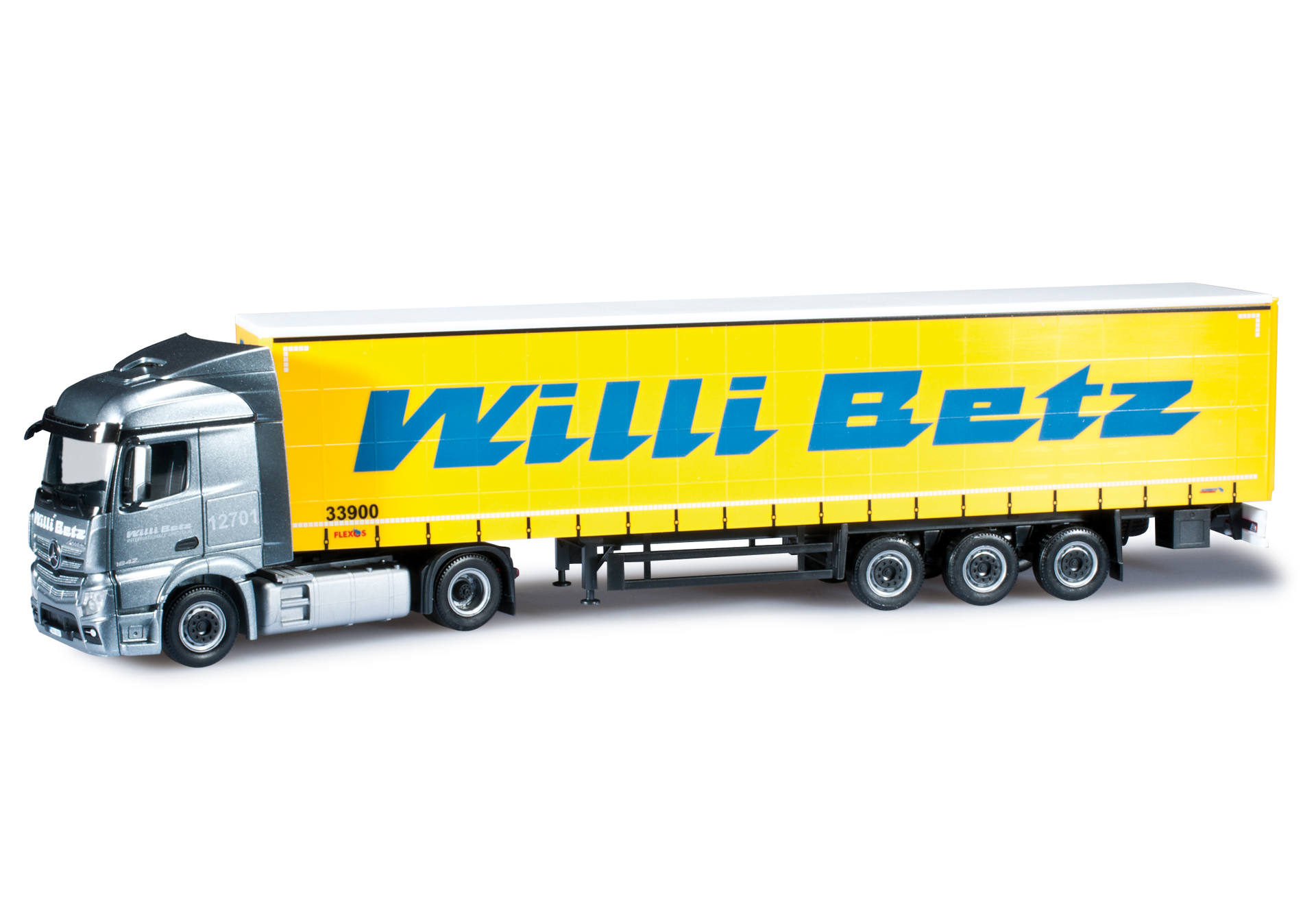 Herpa Mercedes Benz Actros Streamspace Gardinenplanen Sattelzug Willi