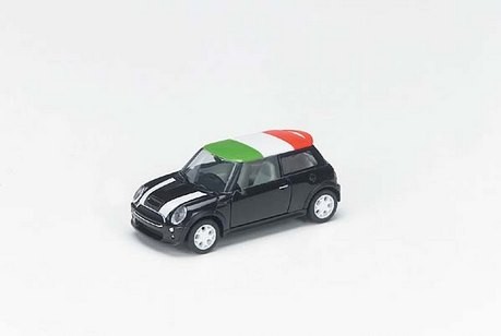 Mini New Mini Italy roof with state flag printed herpa standard packaging red