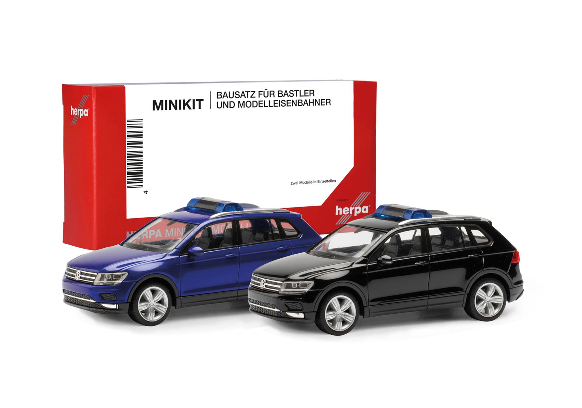 Herpa MiniKit: Volkswagen (VW) Tiguan, ultra marine blue and black (2 pieces)