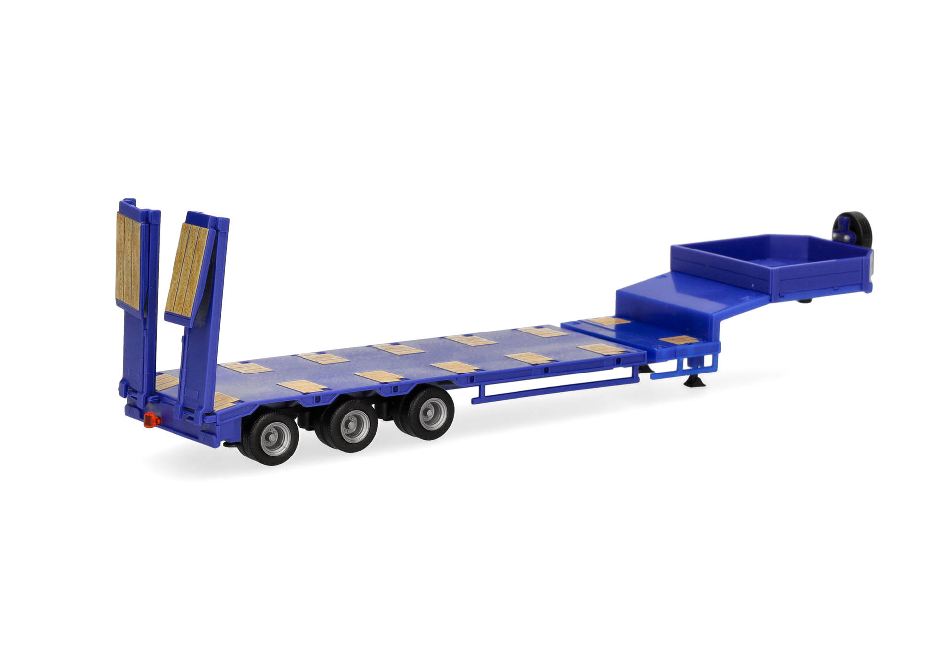 Goldhofer Semitieflader mit Rampen, 3achs, ultramarinblau