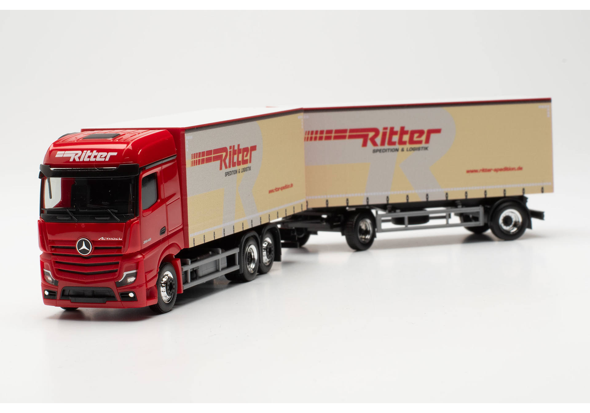 Mercedes-Benz Actros L 18 Bigspace curtain canvas trailer truck "Ritter Spedition & Logistik"