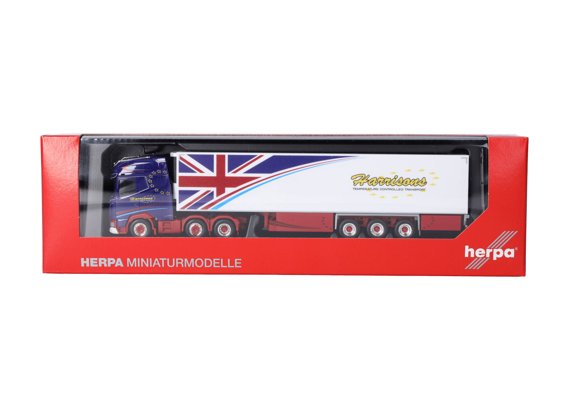 DAF XG+ refrigerated box semitrailer truck "Harrisons" (Great-Britain)
