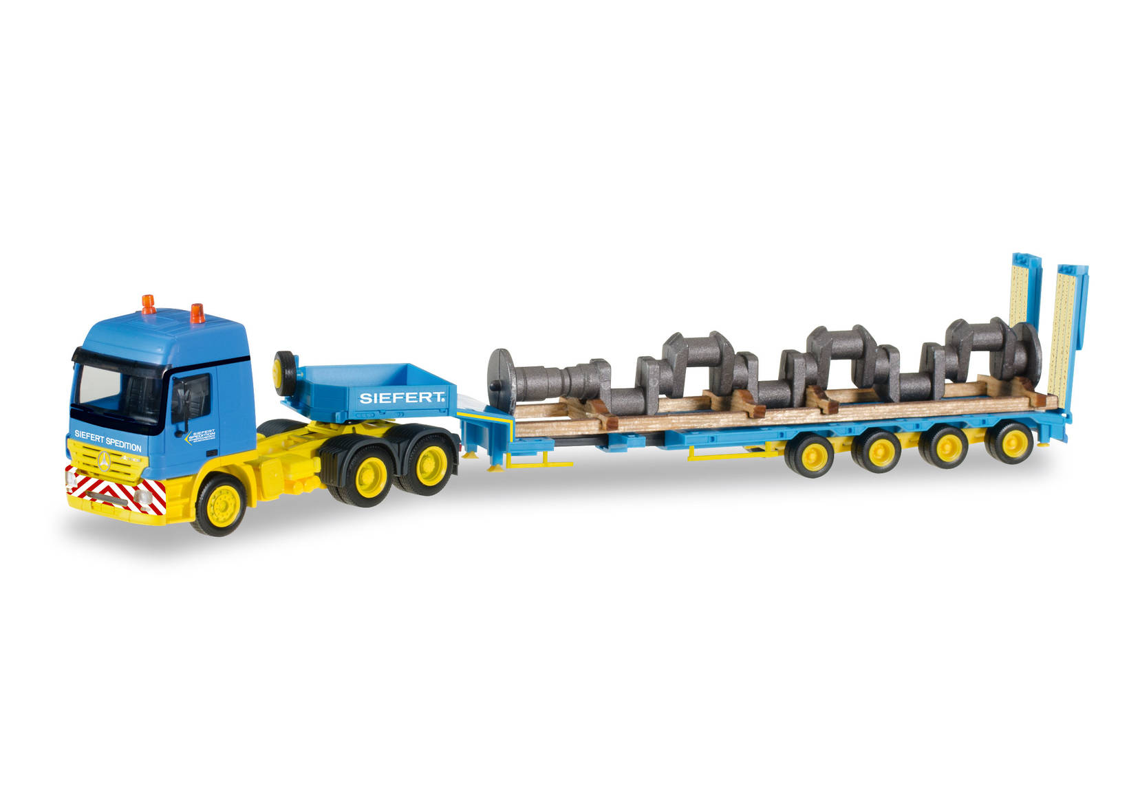 Mercedes-Benz Actros L 6x4 low boy semitrailer with load tank crankshaft "Siefert"