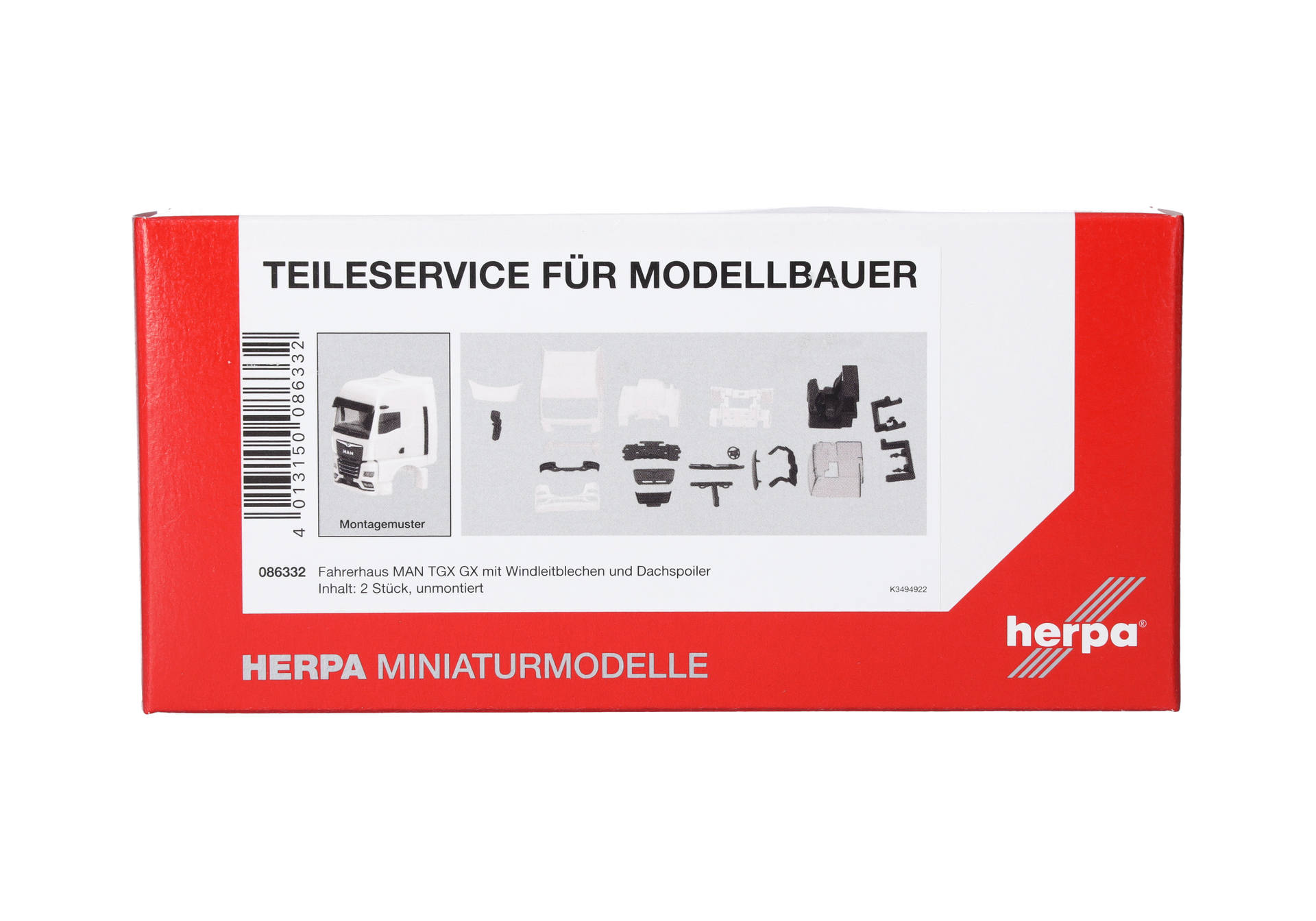 model kit, truck cab, windshield, box, Herpa