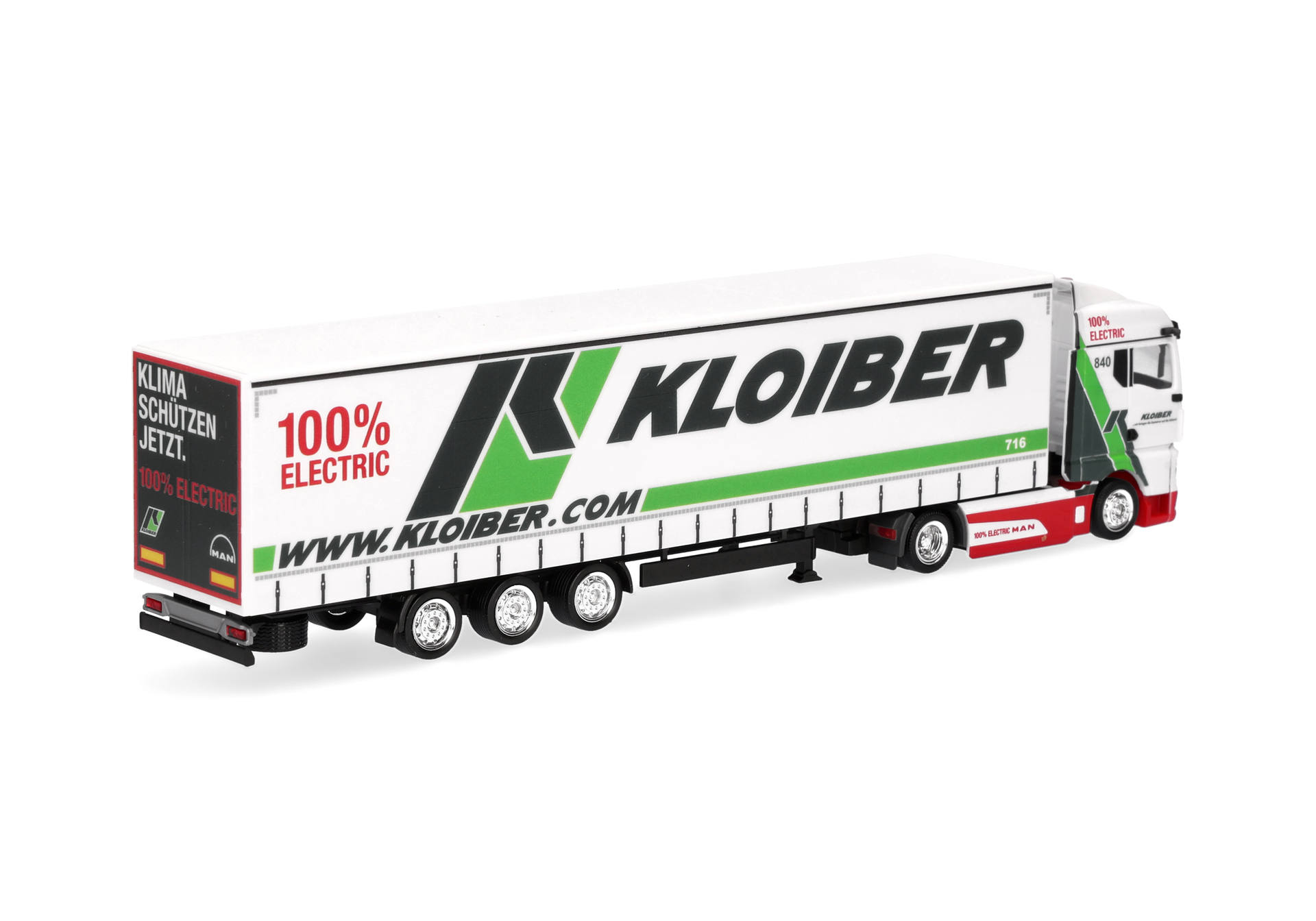MAN eTGX GM Lowliner jumbo curtain canvas semitrailer truck "Kloiber”