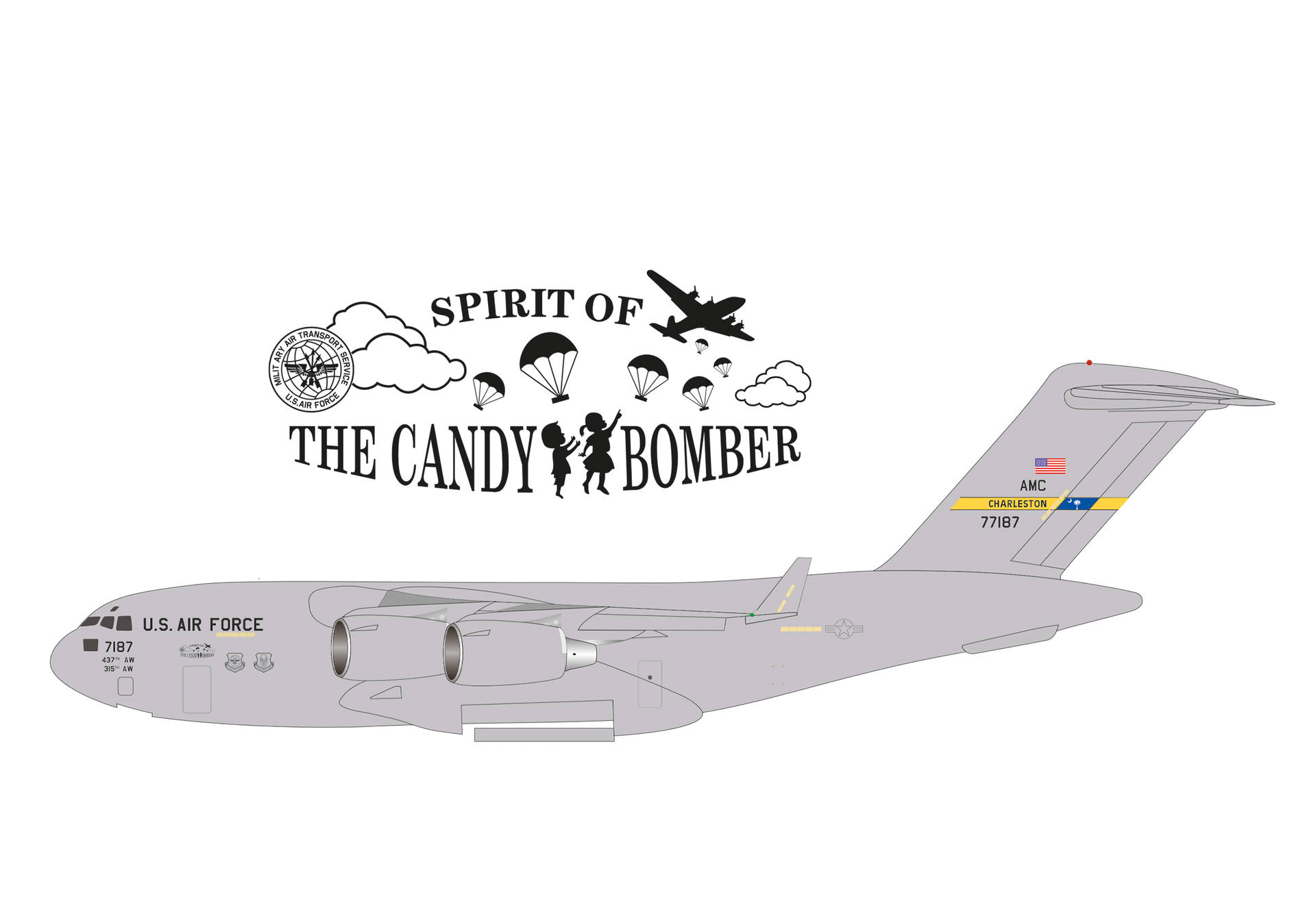 U.S. Air Force Boeing C-17A Globemaster III - 437th Airlift Wing, Charleston Air Base "Spirit of the Candy Bomber"