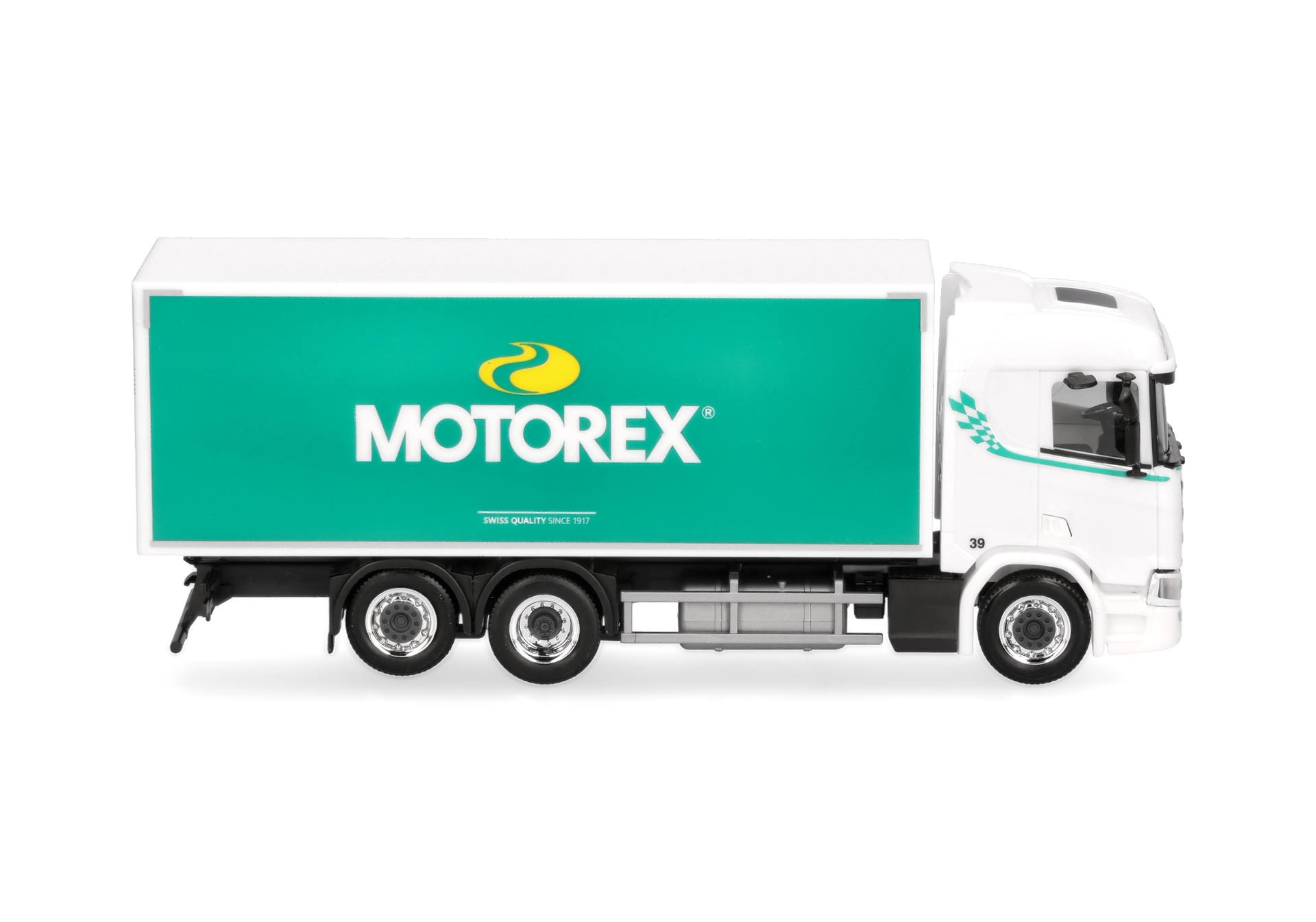 Scania CR 20 low roof box truck 3axles "Motorex" (Schweiz)