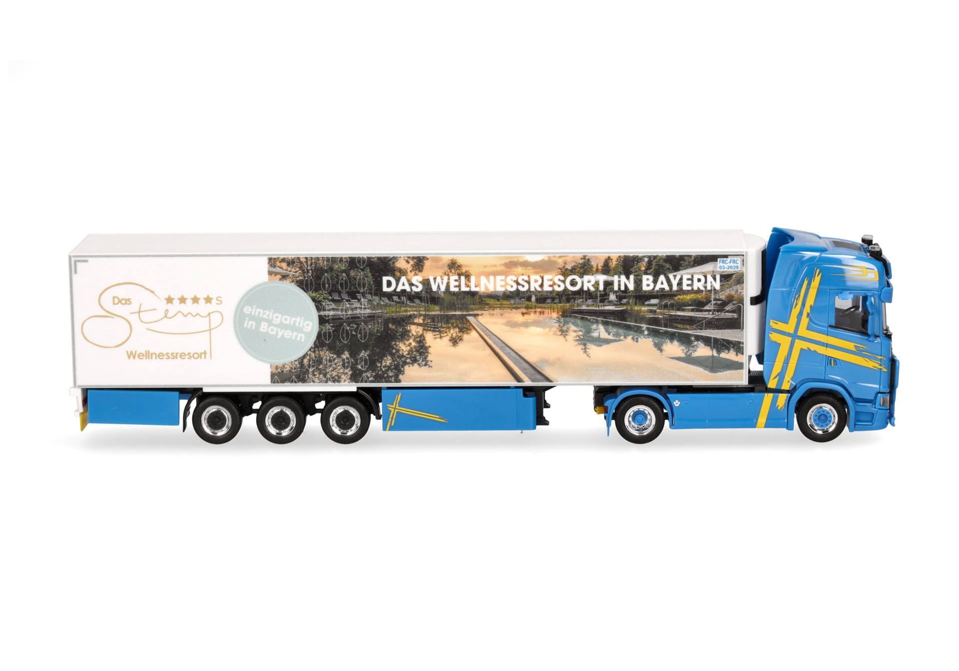 Scania CS 20 HD refrigerated box semitrailer "Zillner/Stemp Wellnessresort"