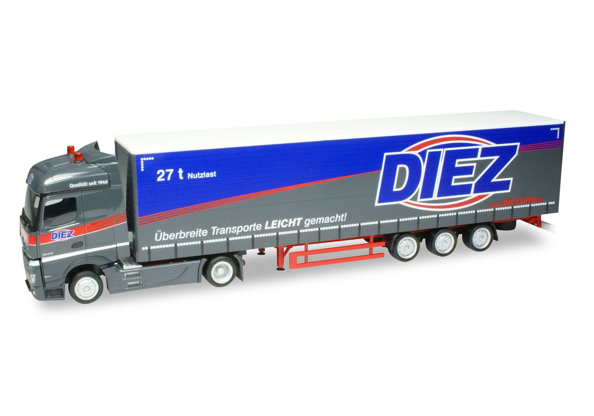 Mercedes-Benz Actros Streamspace Lowliner-Jumbogardinenplanen-Sattelzug "Spedition Diez"