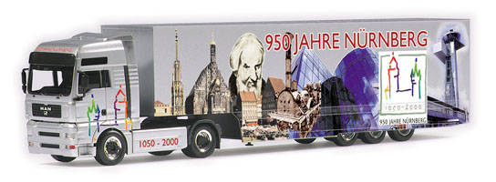 MAN TGA XXL box semitrailer "950 Jahre Nürnberg"