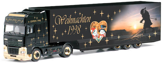 DAF 95 XF SSC suitcase saddle train 2a/3a Herpa Christmas Truck 1998