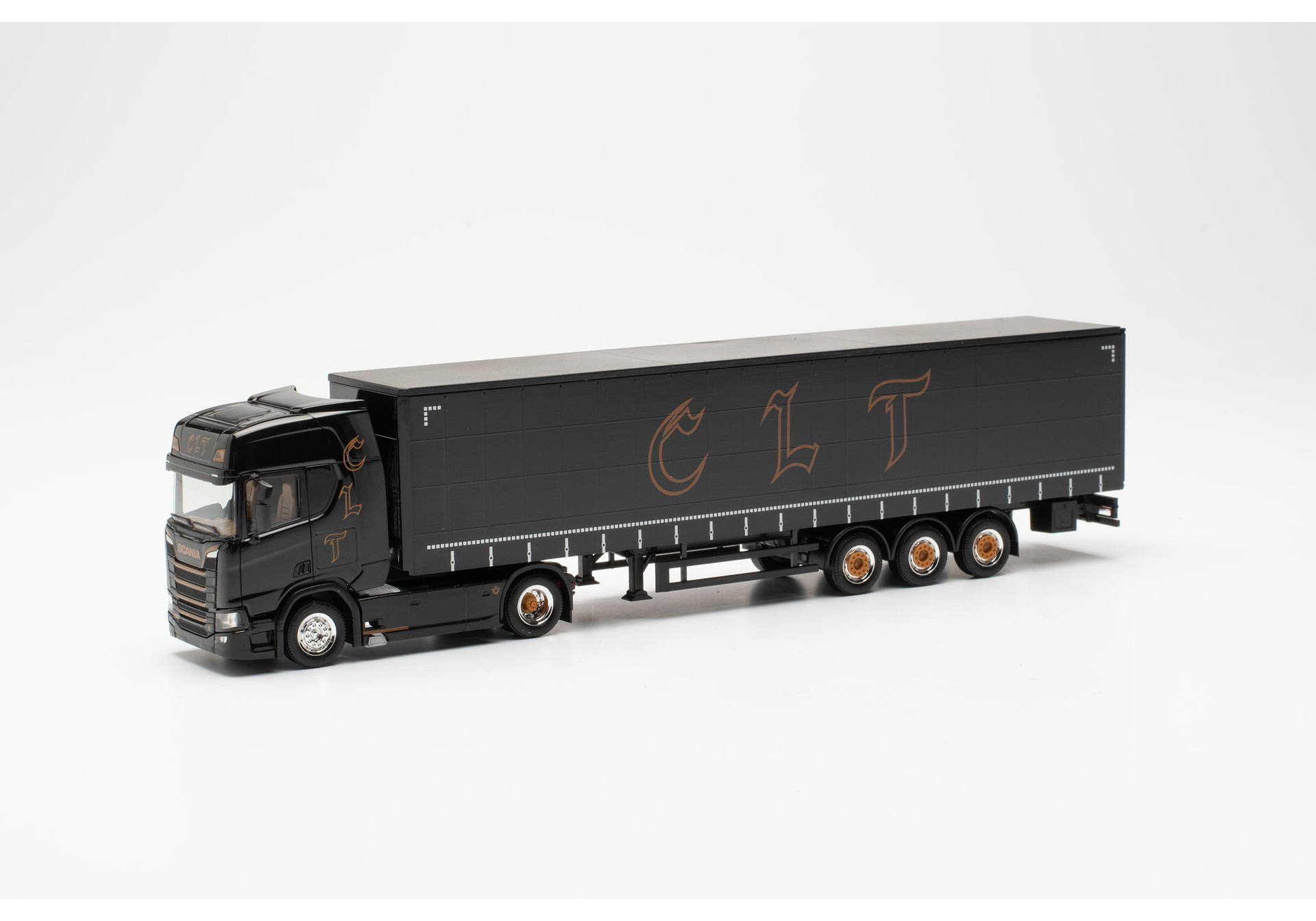 Scania CR 20 HD curtain canvas semitrailer "CLT" (Swiss)
