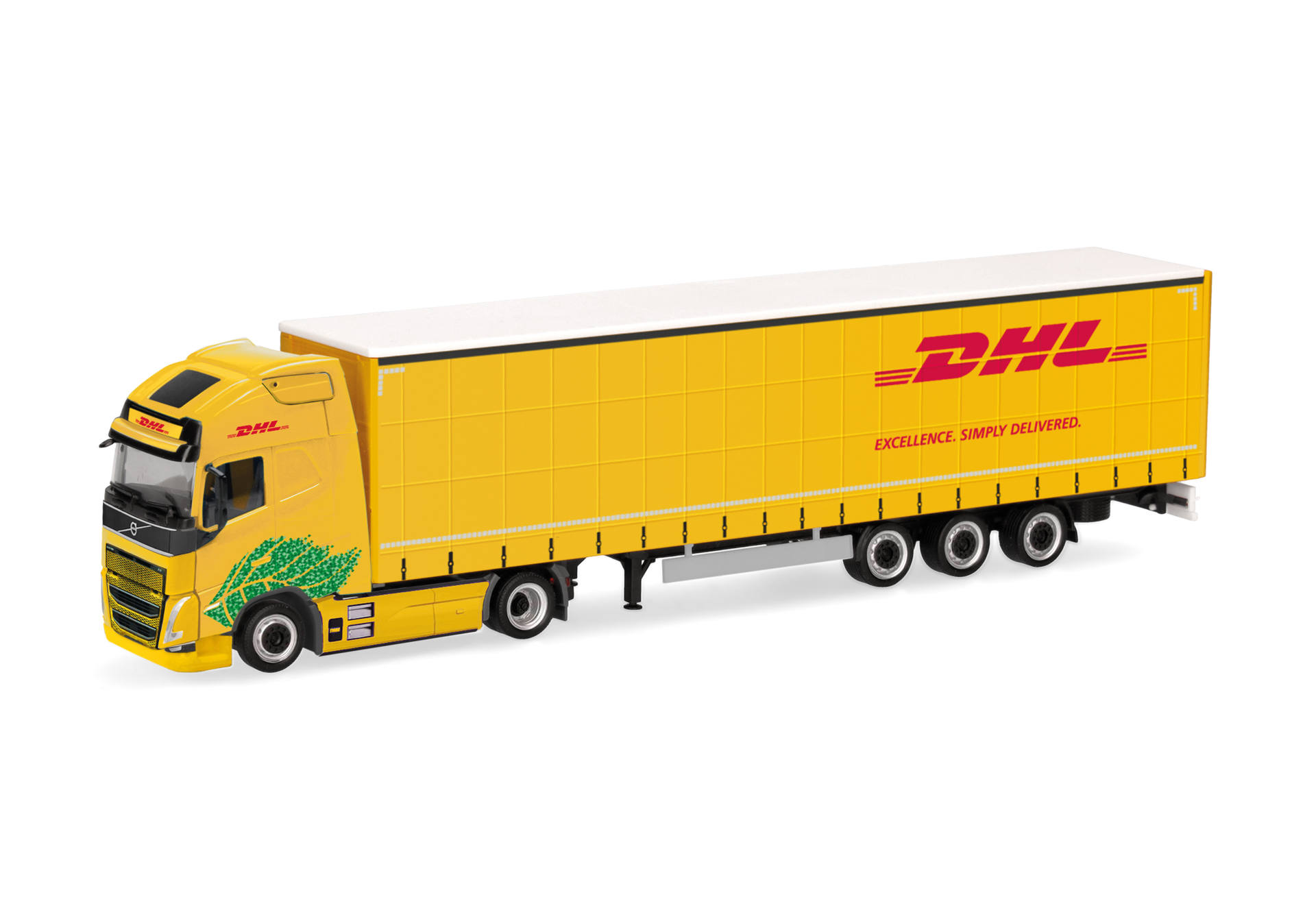 Volvo FH GL XL Electric lowliner curtain canvas semitrailer truck "DHL"