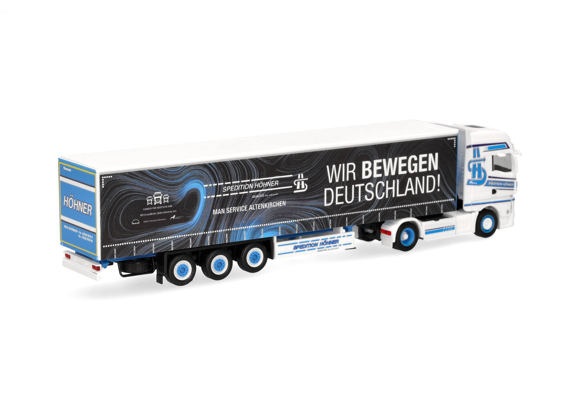 Lkw, Auflieger, Welt-Design, blaue Räder, Lackierung, Anhänger, Sattelzug, LKW-Anhänger, Boxanhänger, blaue Räder
