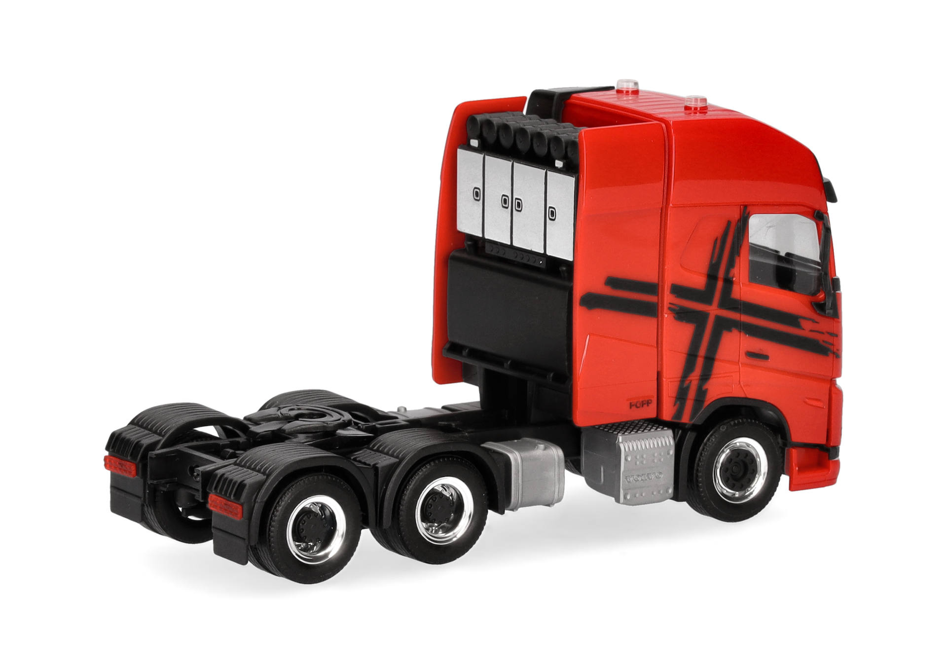 Volvo FH 16 GL XL 2020 rigid tractor with heavy-duty tower 3axles, red-black