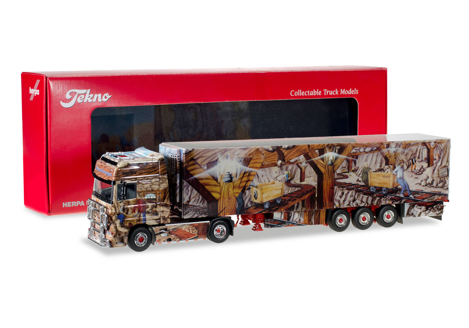 DAF XF 95 SSC refrigerated box trailer "Herpa präsentiert Weltgeschichte Nr.2"