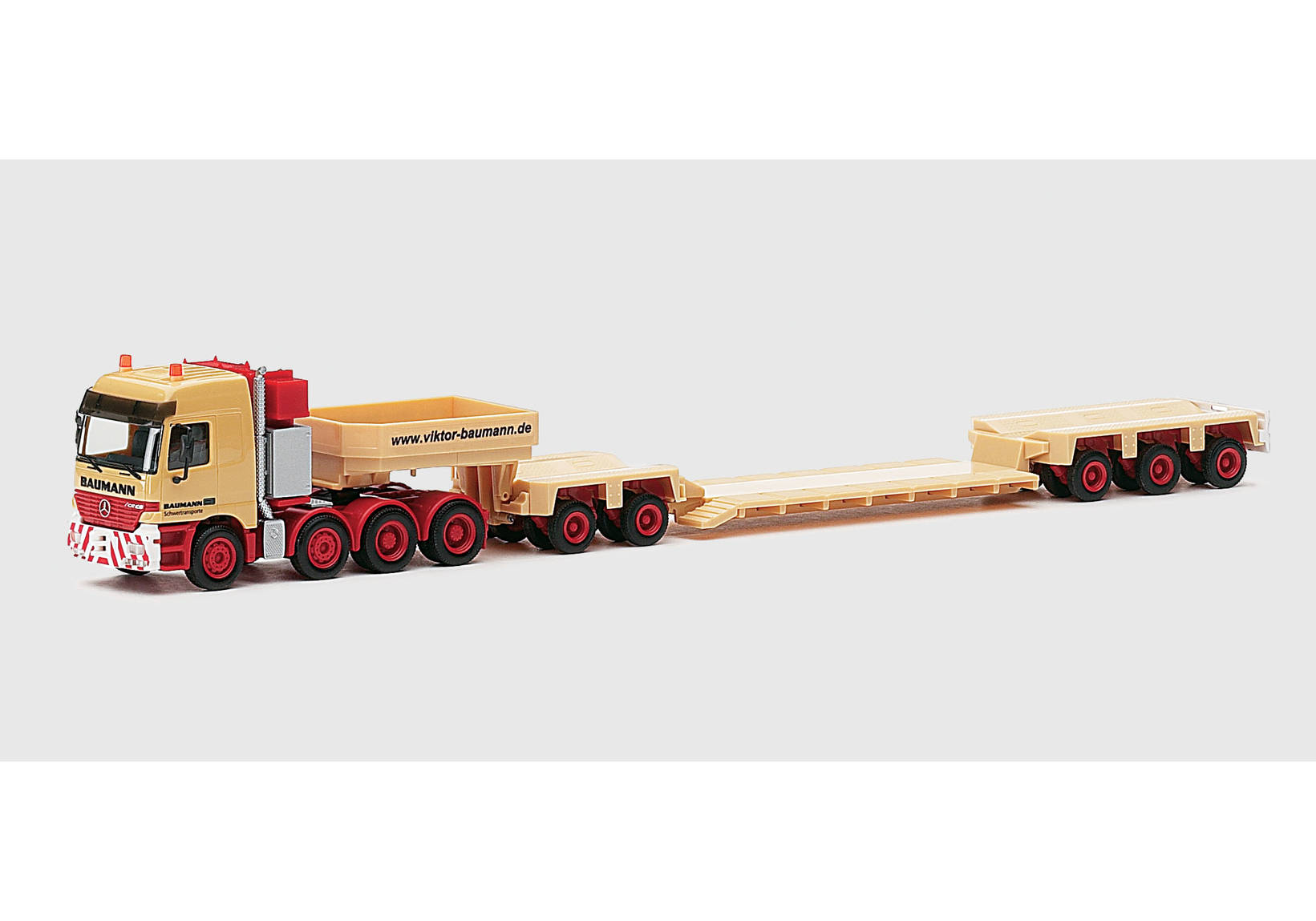 Mercedes-Benz Actros Titan low boy semitrailer 4a/2a-3a "Baumann"