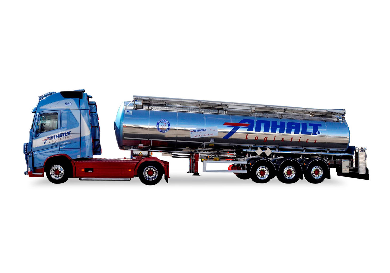 Volvo FH GL XL chrome tank semitrailer "Anhalt"