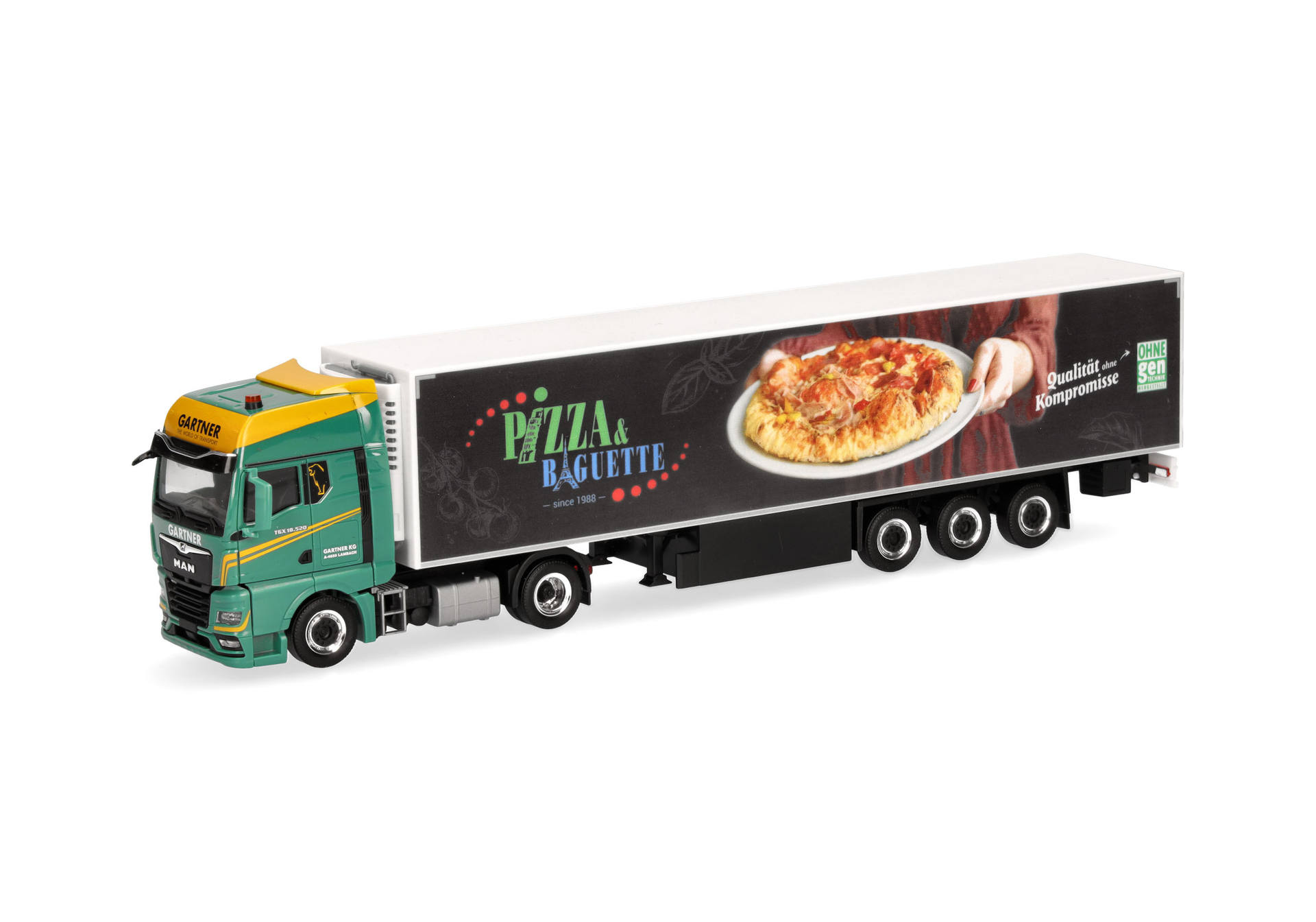 MAN TGX GX refrigerated box semitrailer "Gartner KG/Pizza & Baguette", Austria