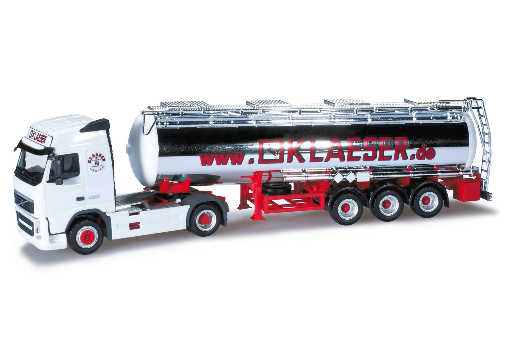 Volvo FH GL chemical chromed tank trailer "Klaeser Herten"