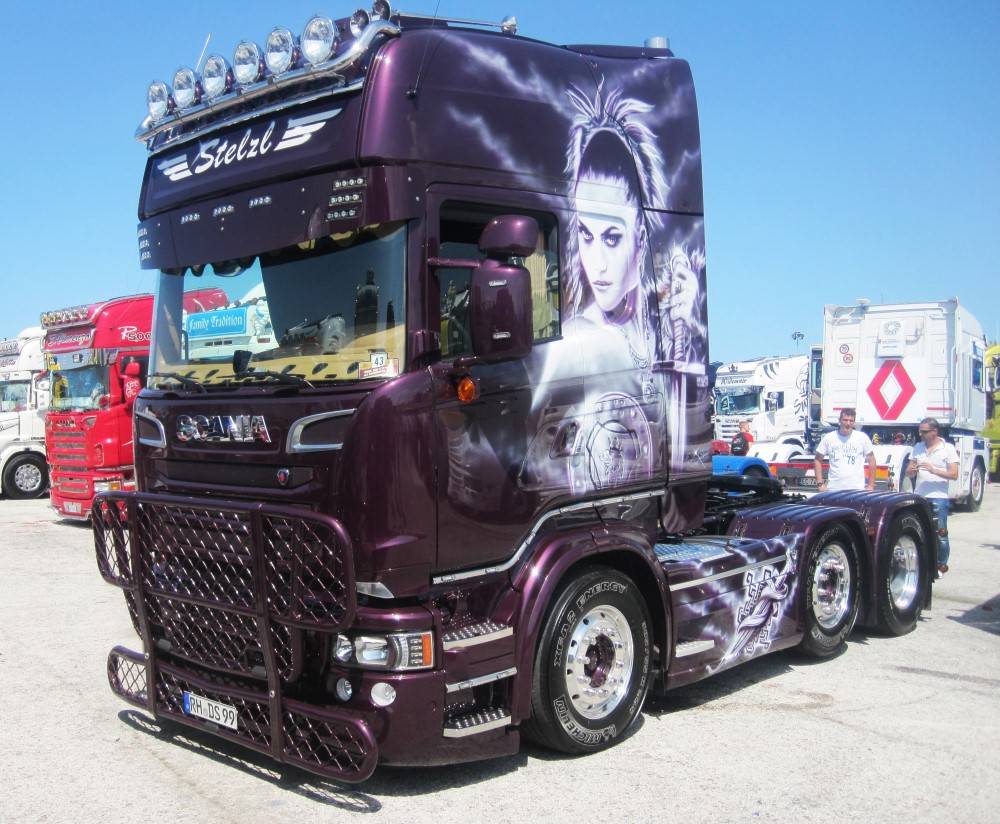 Scania R TL curtain canvas semitrailer "Stelzl"