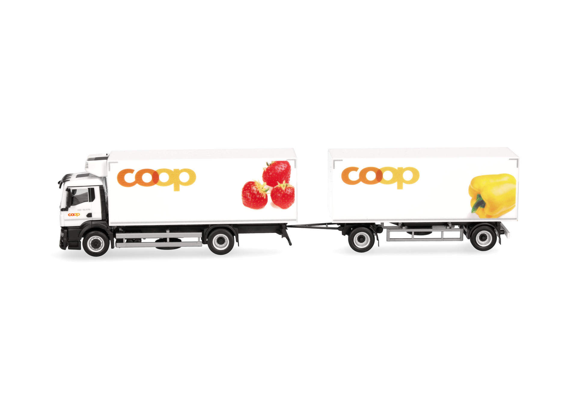 truck, trailer, logo, fruit, white