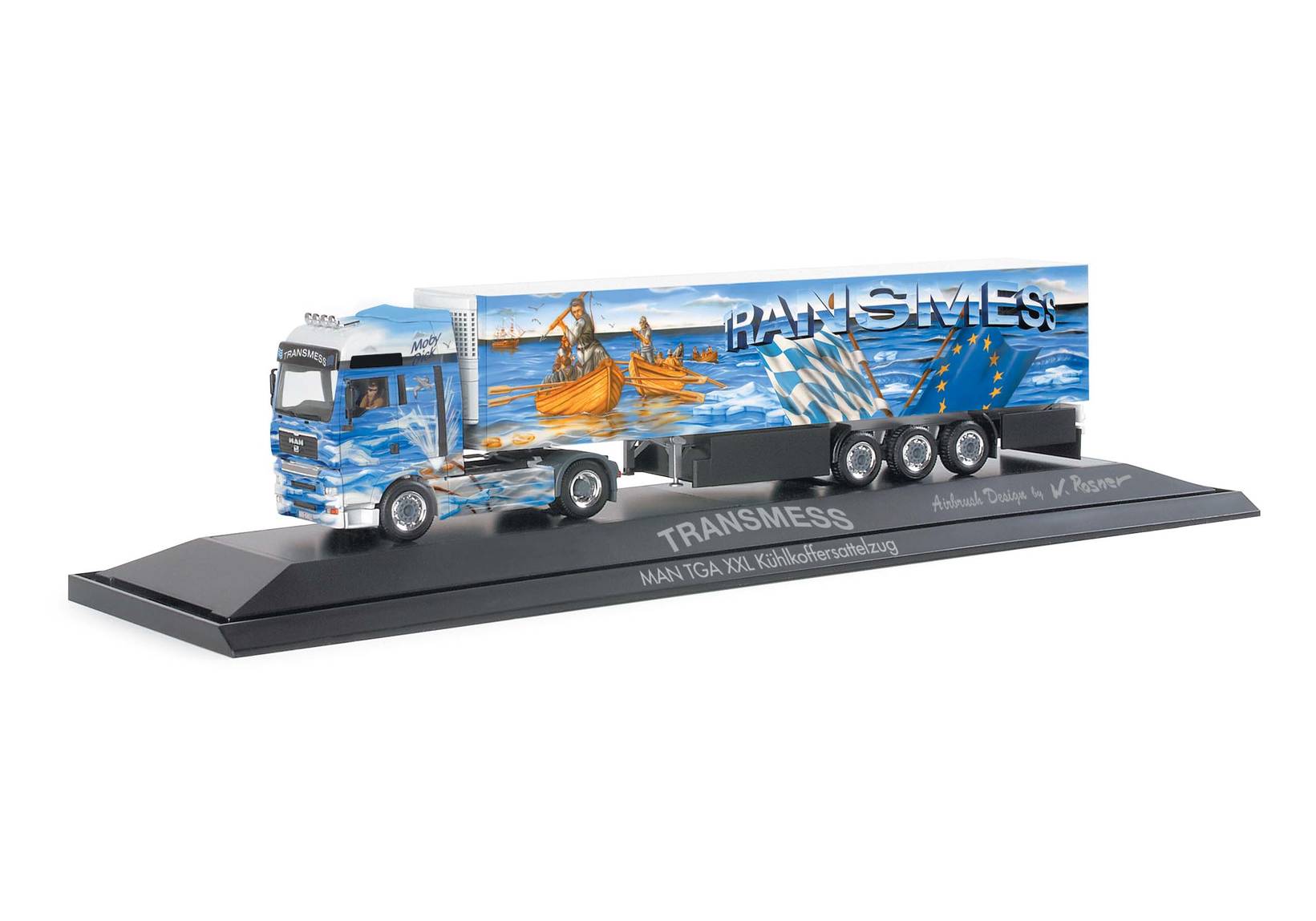 MAN TGA XXL refrigerated box semitrailer "Transmess / Moby Dick