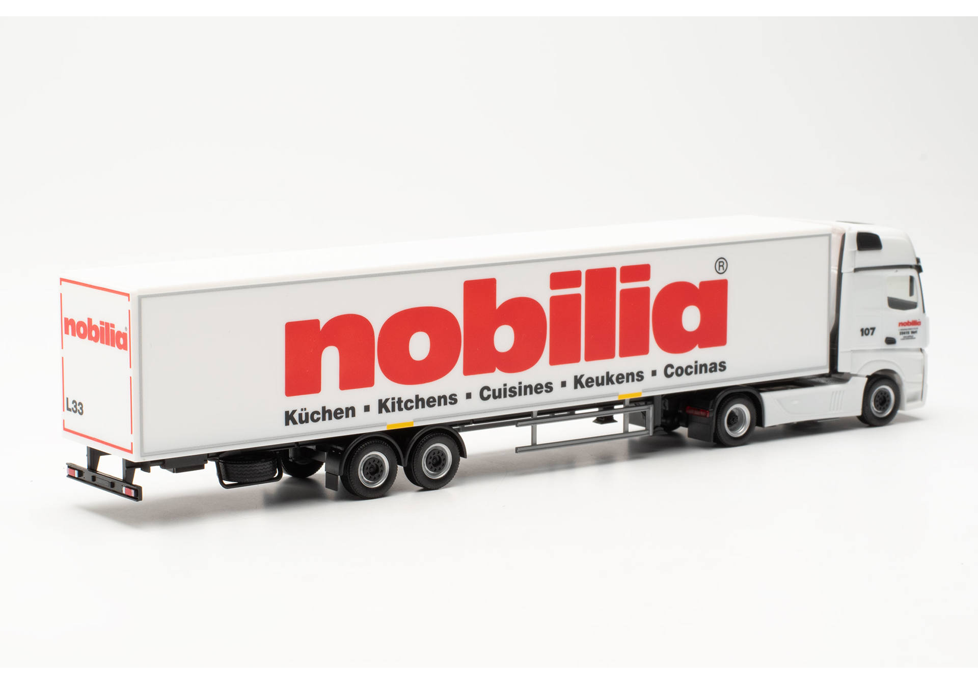 Mercedes-Benz Actros L 18 Gigaspace box semitrailer "nobilia"