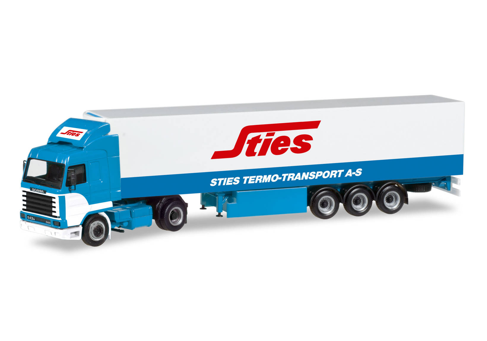Scania 143 refrigerated box semitrailer "Sties" (N)