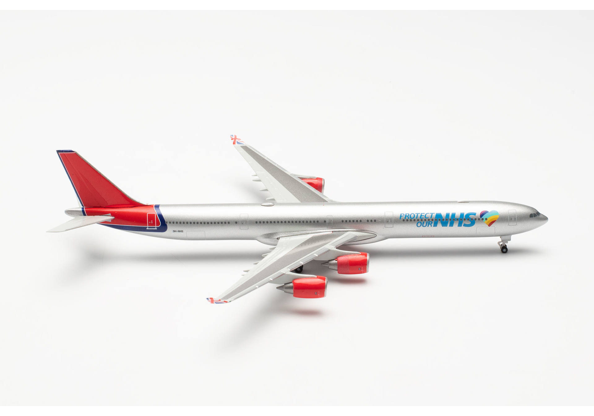 Maleth Aero Airbus A340-600 “Protect Our NHS” – 9H-NHS
