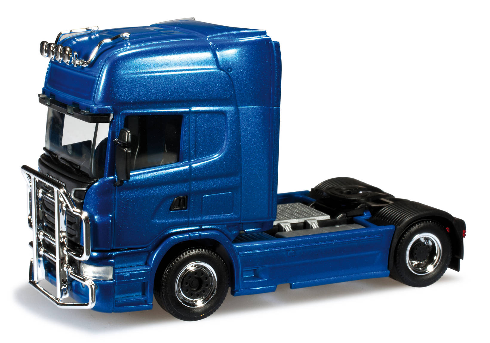 Scania R TL rigrid tractor with accessories, blue metallic