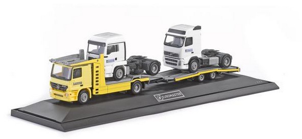 Mercedes-Benz Actros L '02 car transporter hanger train loaded with MAN TGA and Volvo FH (new) -Szm.