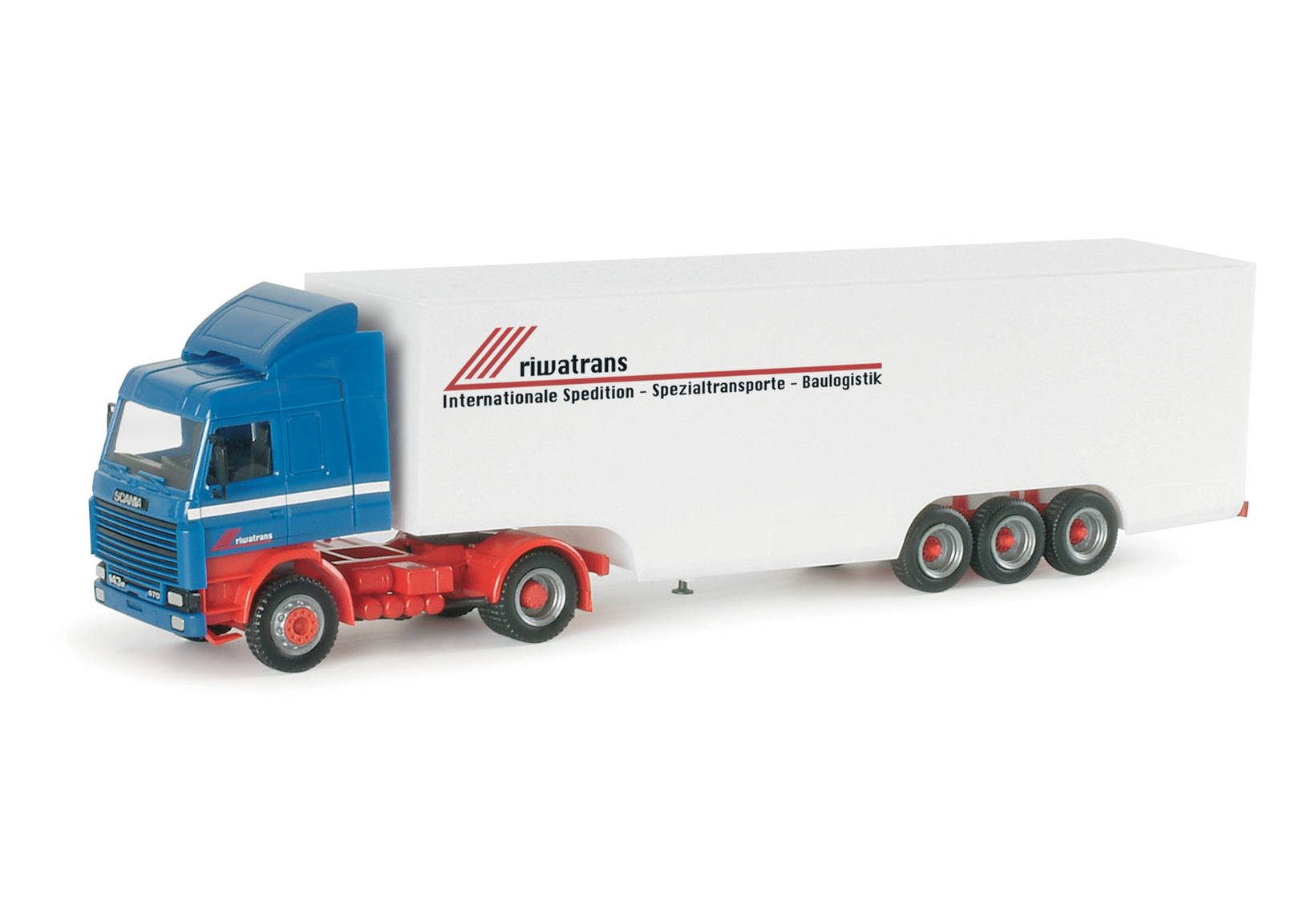 Scania (old style) box semitrailer "Riwatrans"