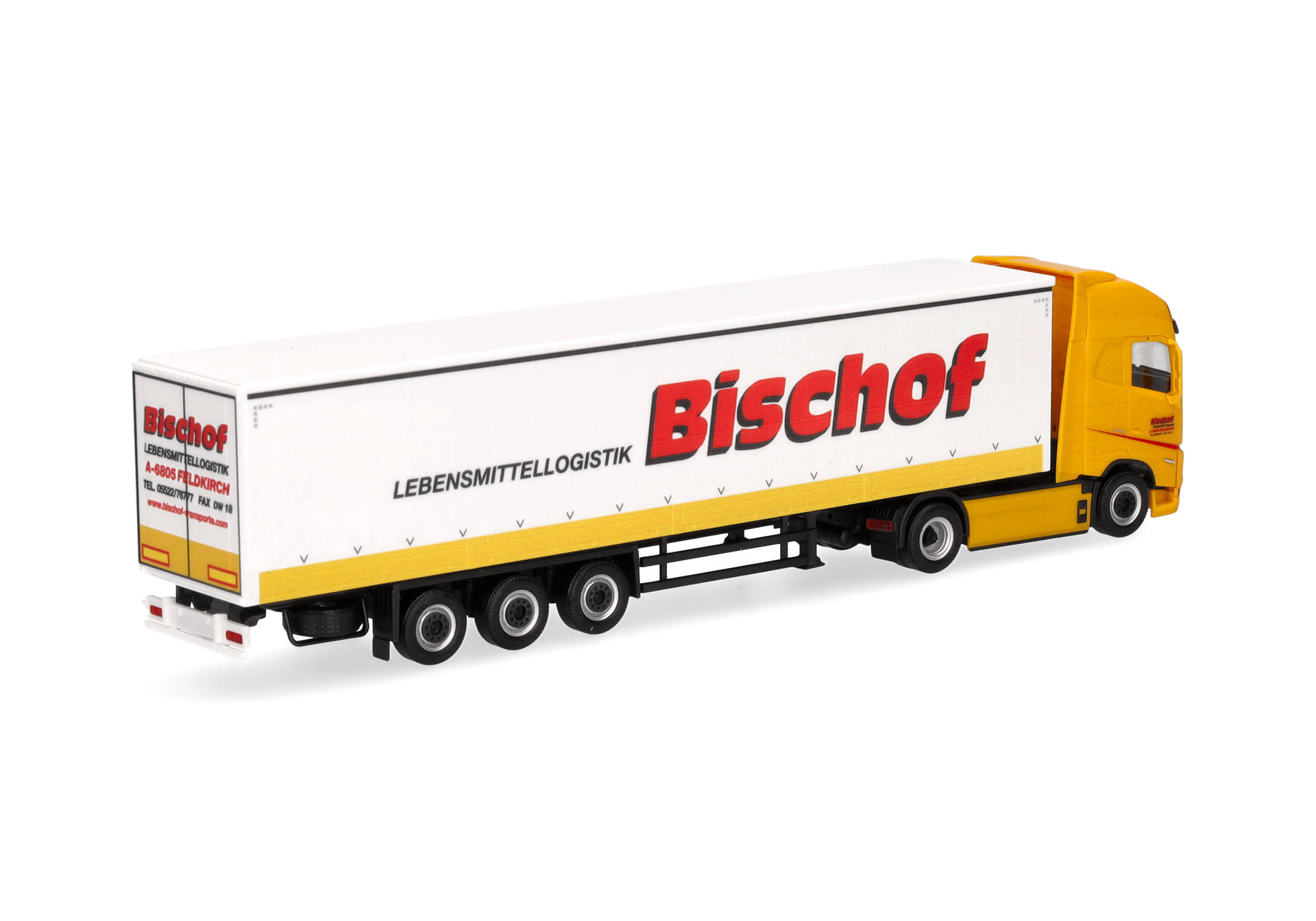 Volvo FH GL XL electric Gardinenplanen-Sattelzug mit Bordwänden "Bischof"