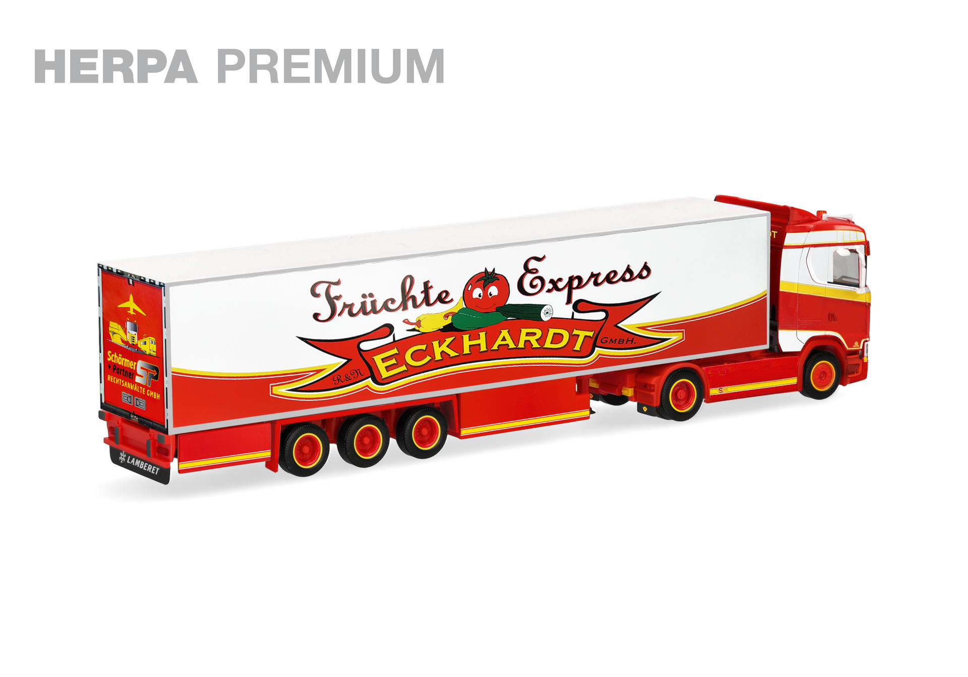truck, trailer, red, graphic, layout